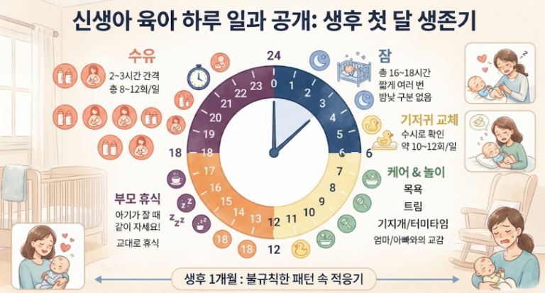 신생아 육아 하루 일과 공개, 처음 한 달 동안 이렇게 보냈습니다